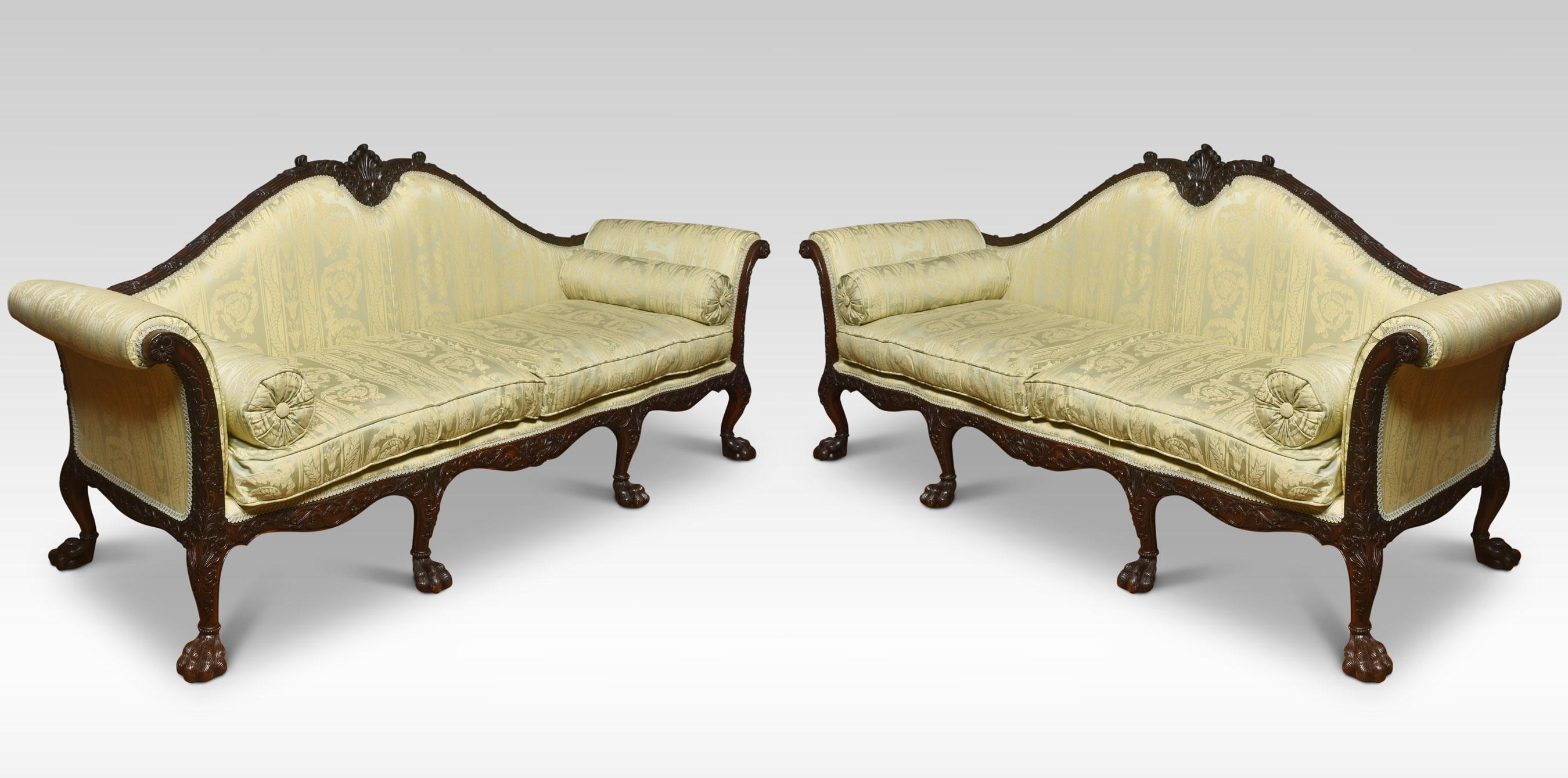 XX secolo Coppia di divani Chippendale Revival in vendita