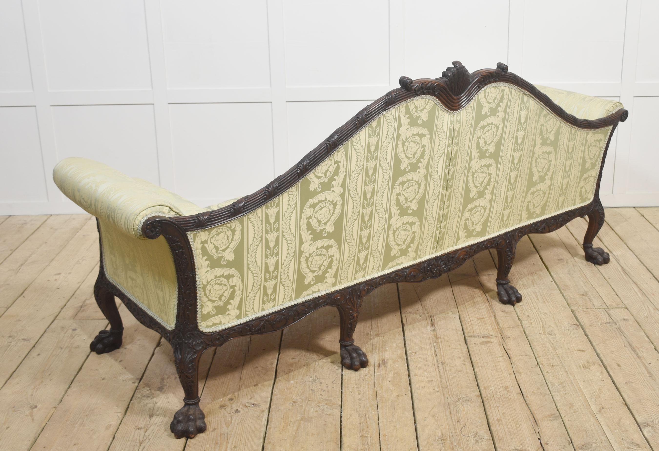 Pair of Chippendale revival settees For Sale 3