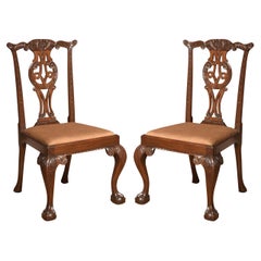 Coppia di sedie da salotto Chippendale Revival