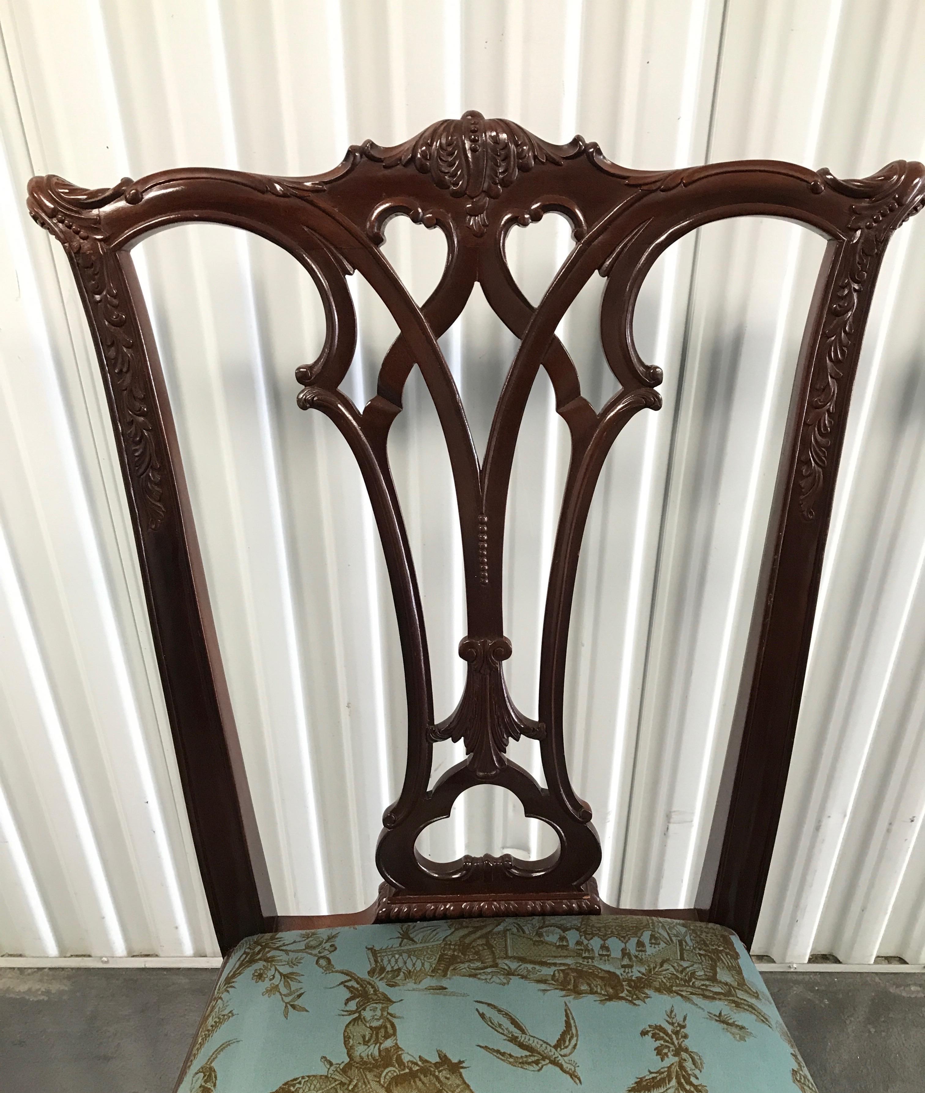 Mahogany Pair of Chippendale Side Chairs