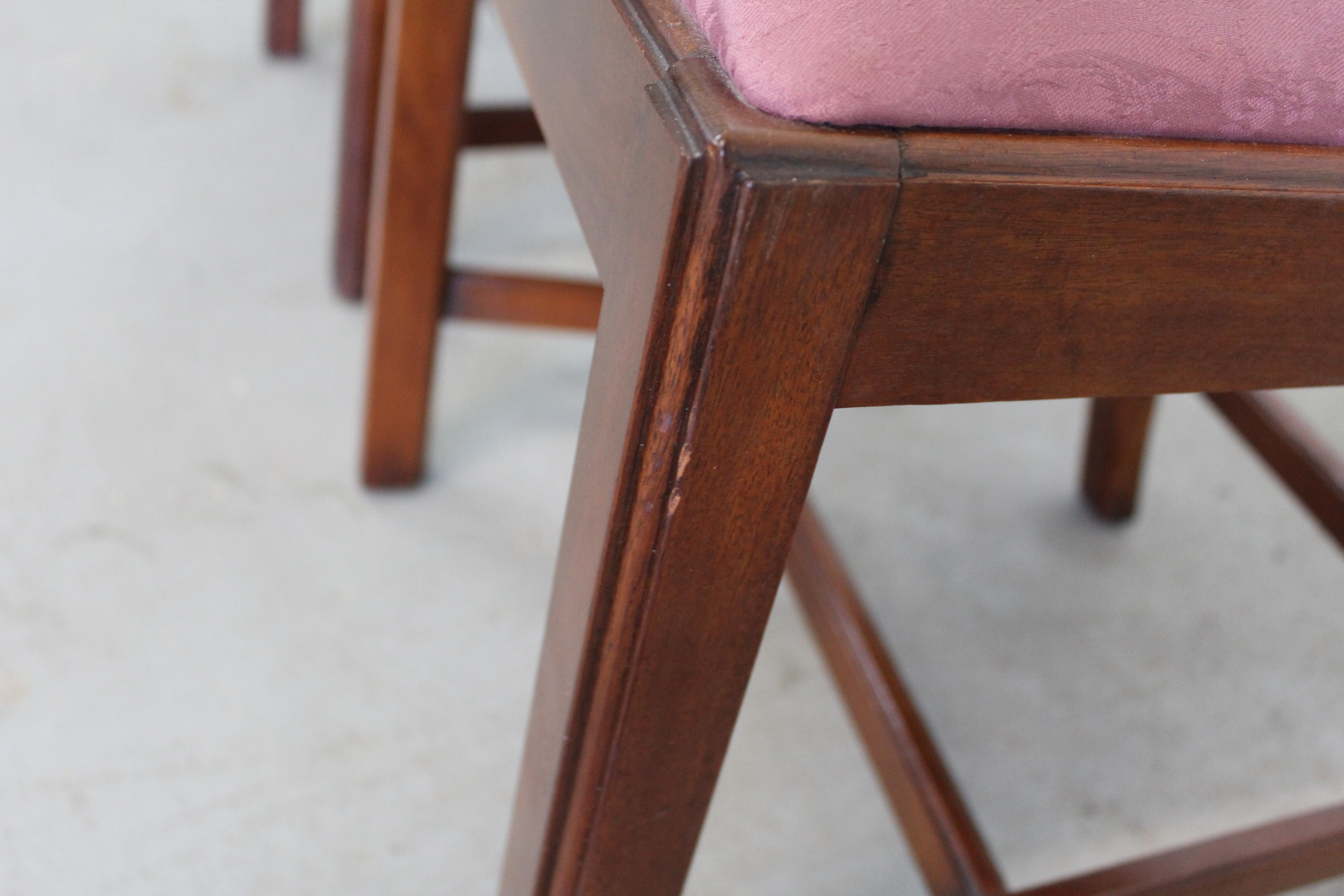 Pair of Chippendale Solid Mahogany Dining Side Chairs by Century 4