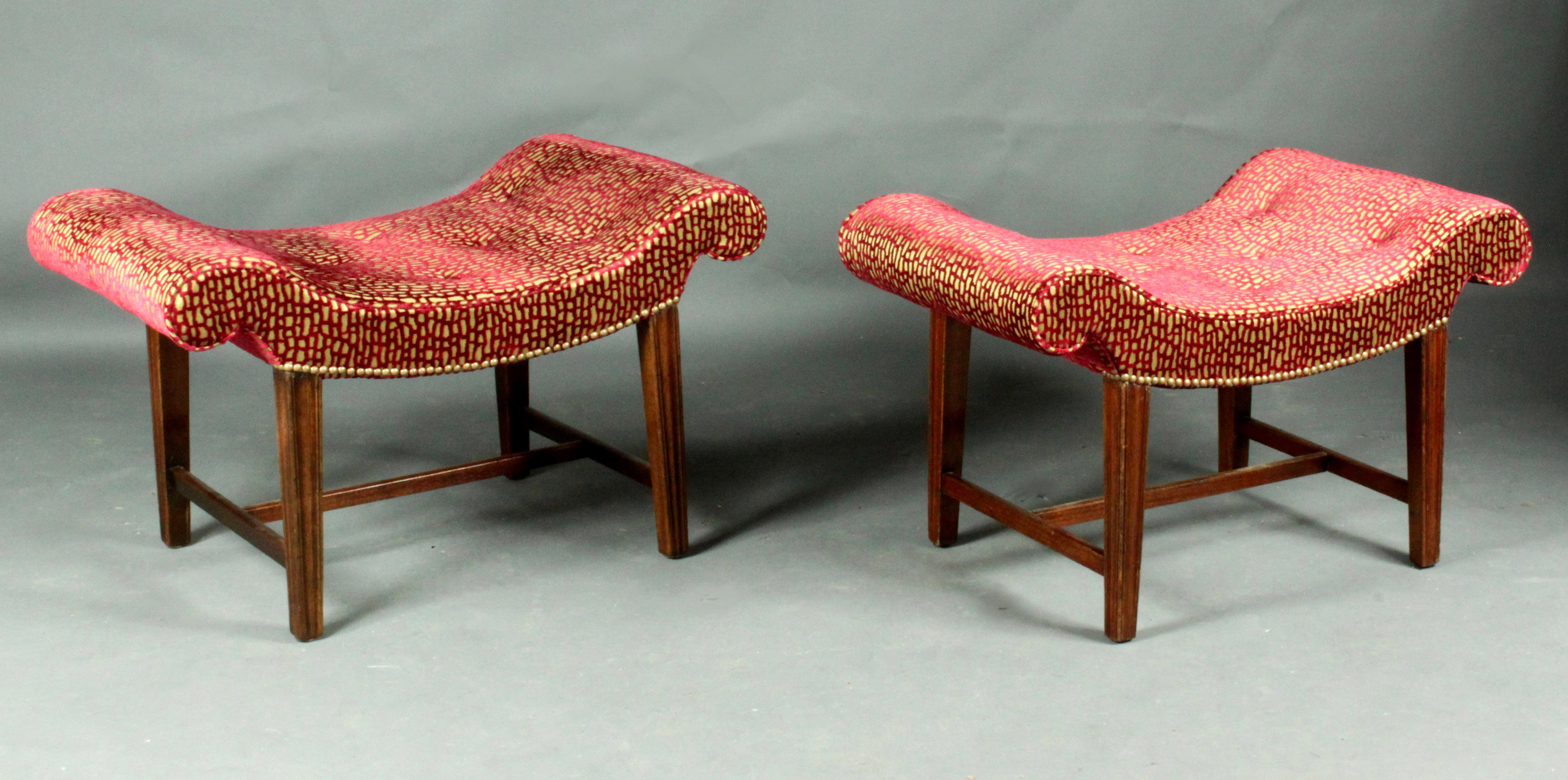 Pair of Chippendale Stools In Good Condition For Sale In Bradford-on-Avon, Wiltshire