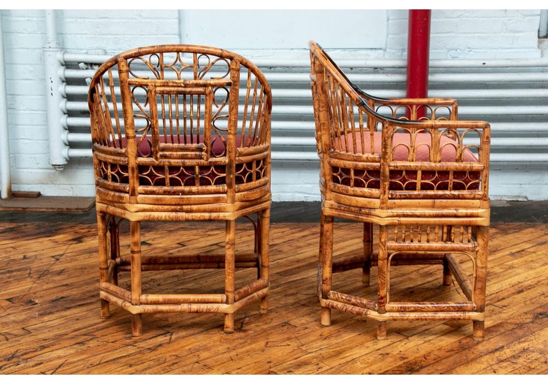 Pair of Chippendale Style Bamboo Club Chairs 4