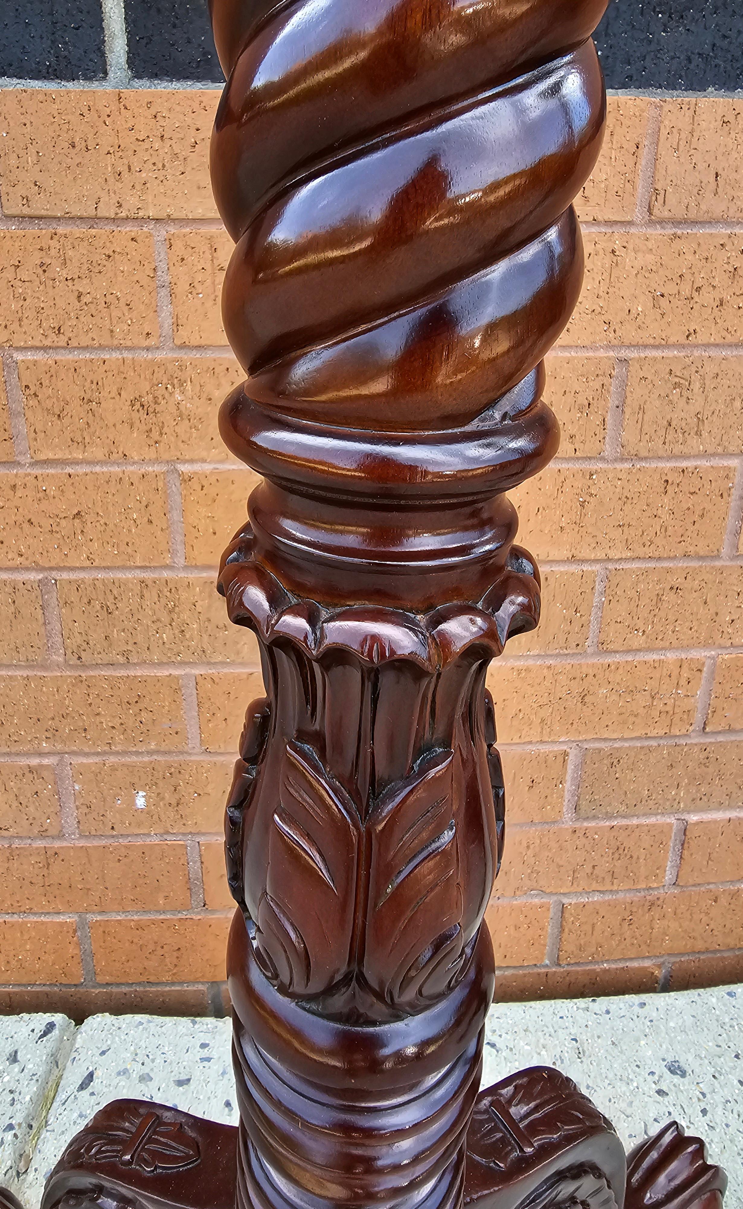 Pair of Chippendale Style Carved and Stained Mahogany Stands with Ball Claw Feet For Sale 3
