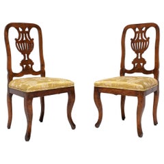 Antique Pair of Chippendale Style European Dining Chairs, circa 1800