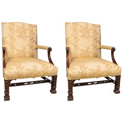 Pair of Chippendale Style Library Chairs