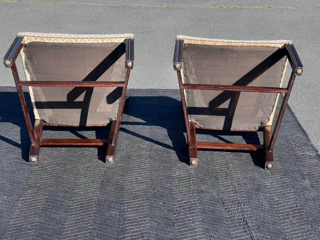 Pair of Chippendale Style Ribbon Back Chairs with Curved Seats For Sale 3