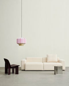 Pair of Chisel Lounge Chairs, Dark Bordeaux Lacquered Beech, Andreas Bergsaker