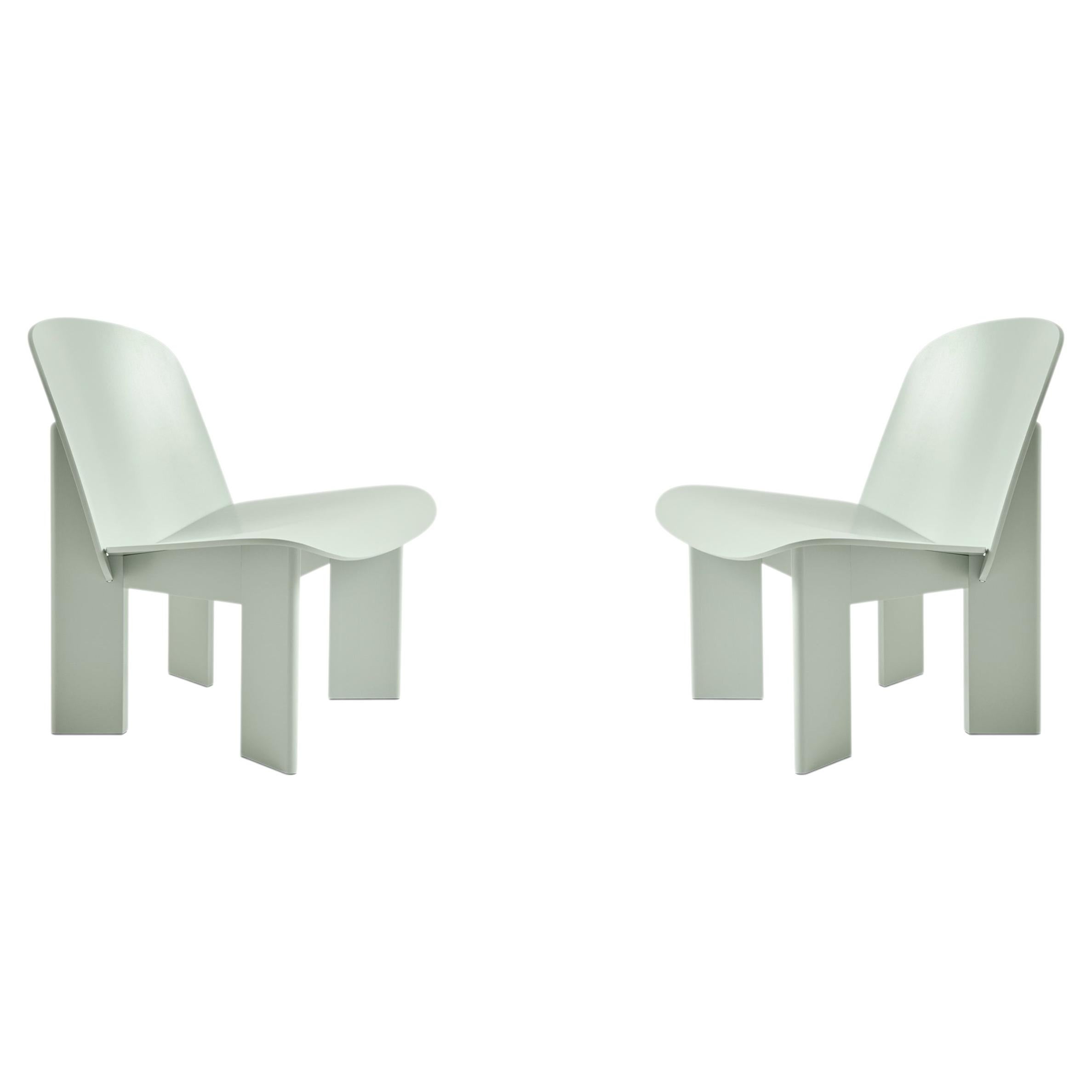 Pre-owned Hay Pair Of Chisel Lounge Chairs, Eucalyptus Lacquered Beech, Andreas Bergsaker,  In Brown
