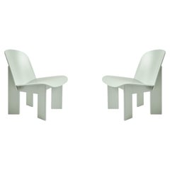 Pair of Chisel Lounge Chairs, Eucalyptus Lacquered Beech, Andreas Bergsaker, Hay