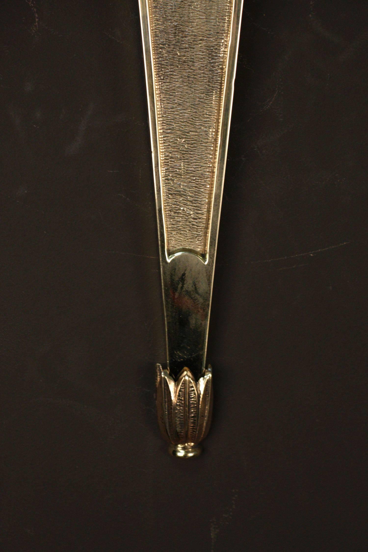 French Pair of Chiseled Bronze Sconces