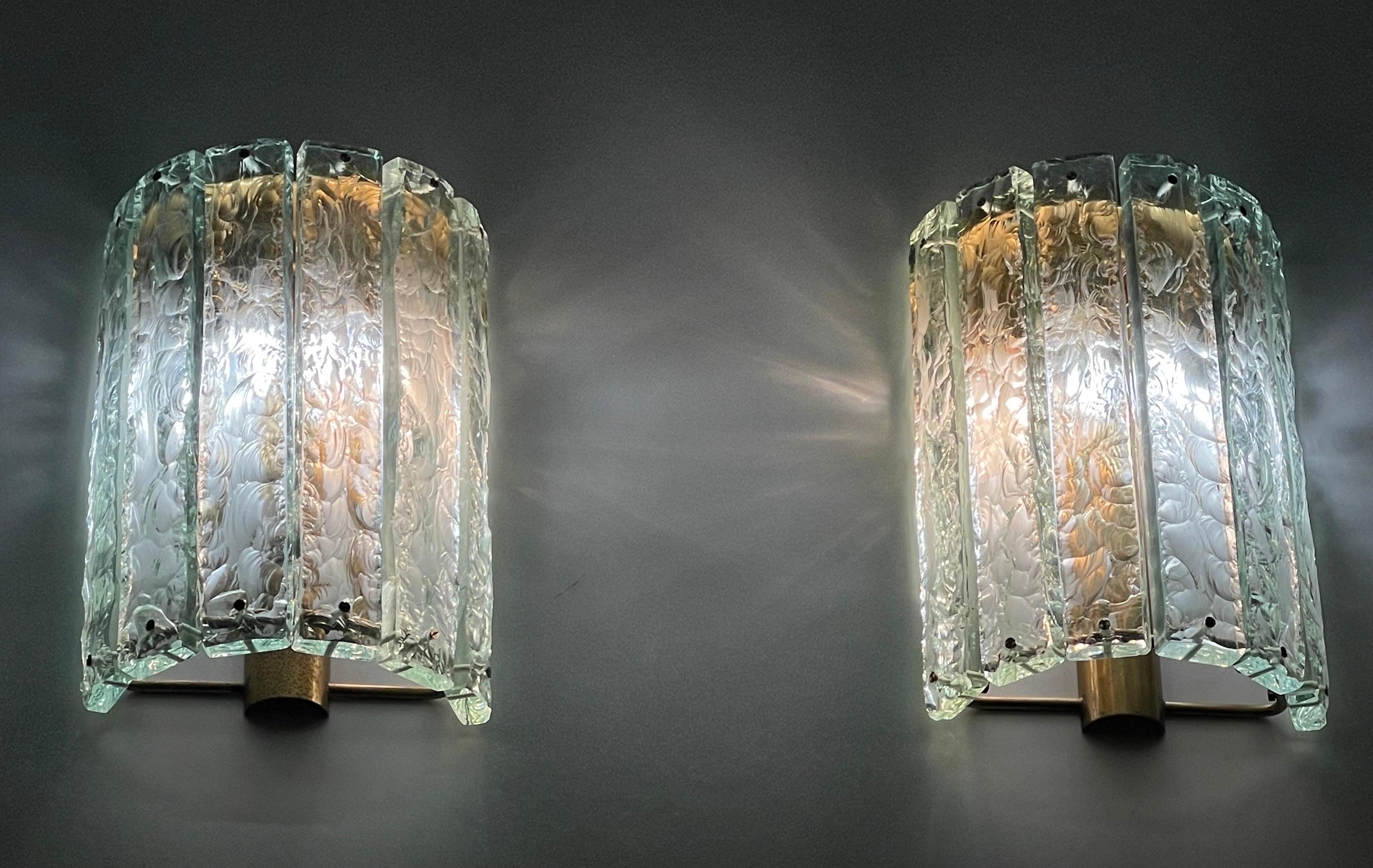Pair of Wall Sconces by Max Ingrand for Fontana Arte, Mod.2458, Italy 1960s In Excellent Condition For Sale In Wiesbaden, Hessen