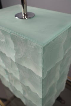 Pair of Chiselled Glass Tile Lamps, Italy, 2017