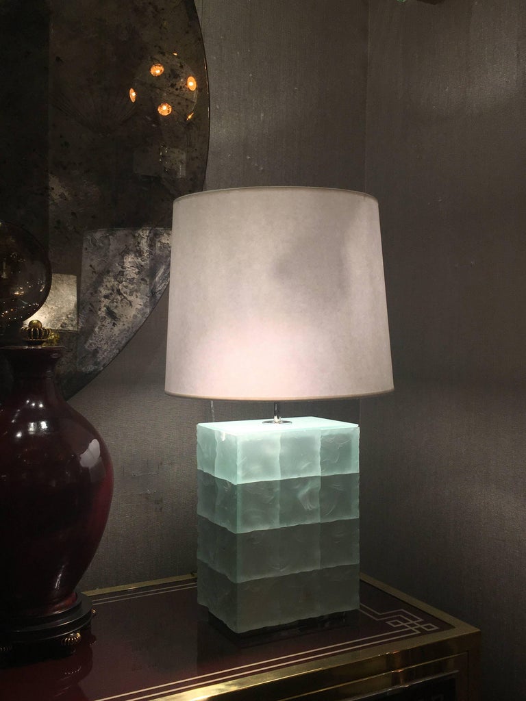 Pair of Chiselled Glass Tile Lamps, Italy, 2017 For Sale at 1stDibs