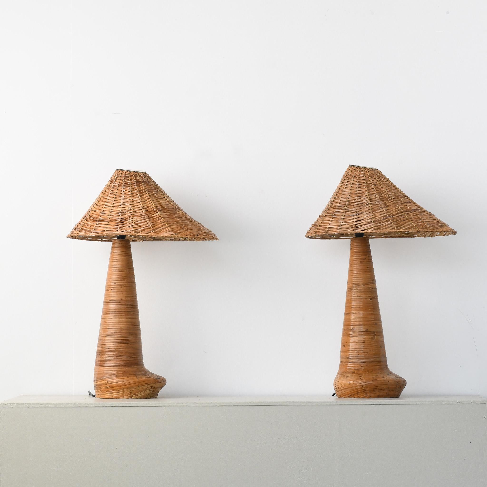 Paire de lampes de table Chloe en rotin Neuf - En vente à Oxford, GB