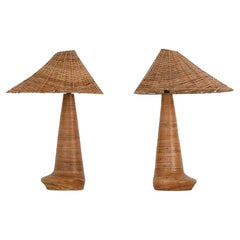 Pair of Chloe Rattan Table Lamps
