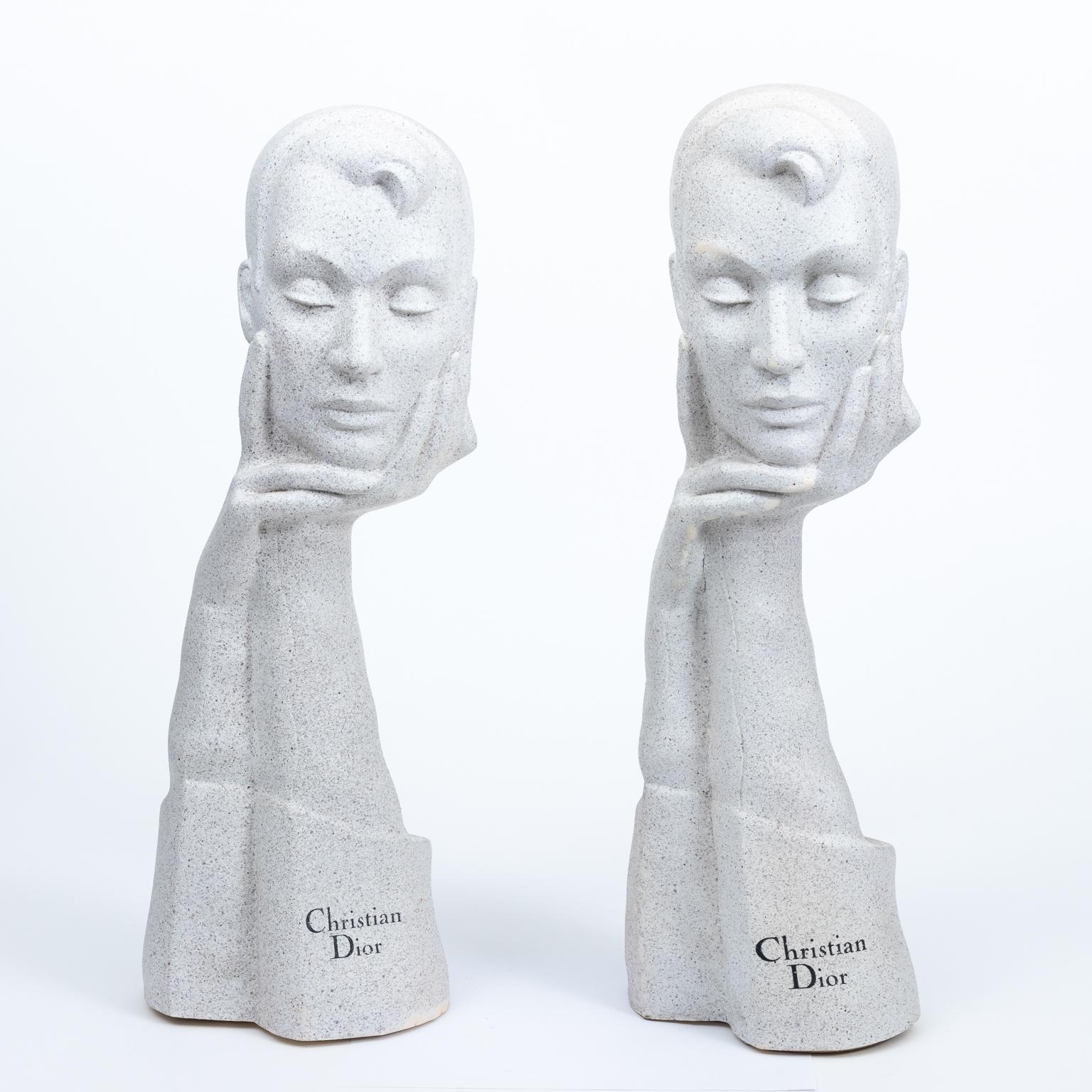 French Pair of Christian Dior Midcentury Mannequin Display Busts