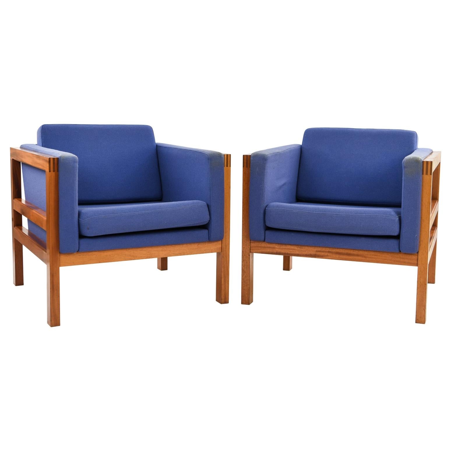 Pair of Christian Hvidt Mahogany Lounge Chairs