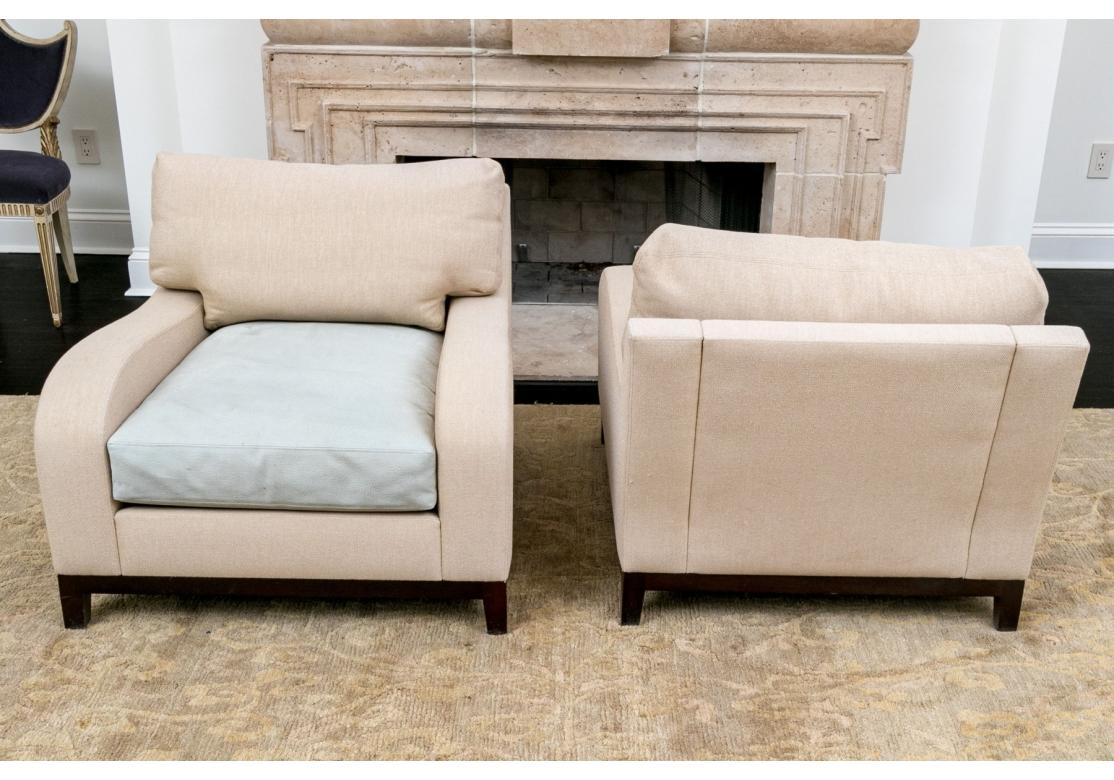 Pair Of Christian Liaigre at Holly Hunt Club Chairs In Distressed Condition For Sale In Bridgeport, CT