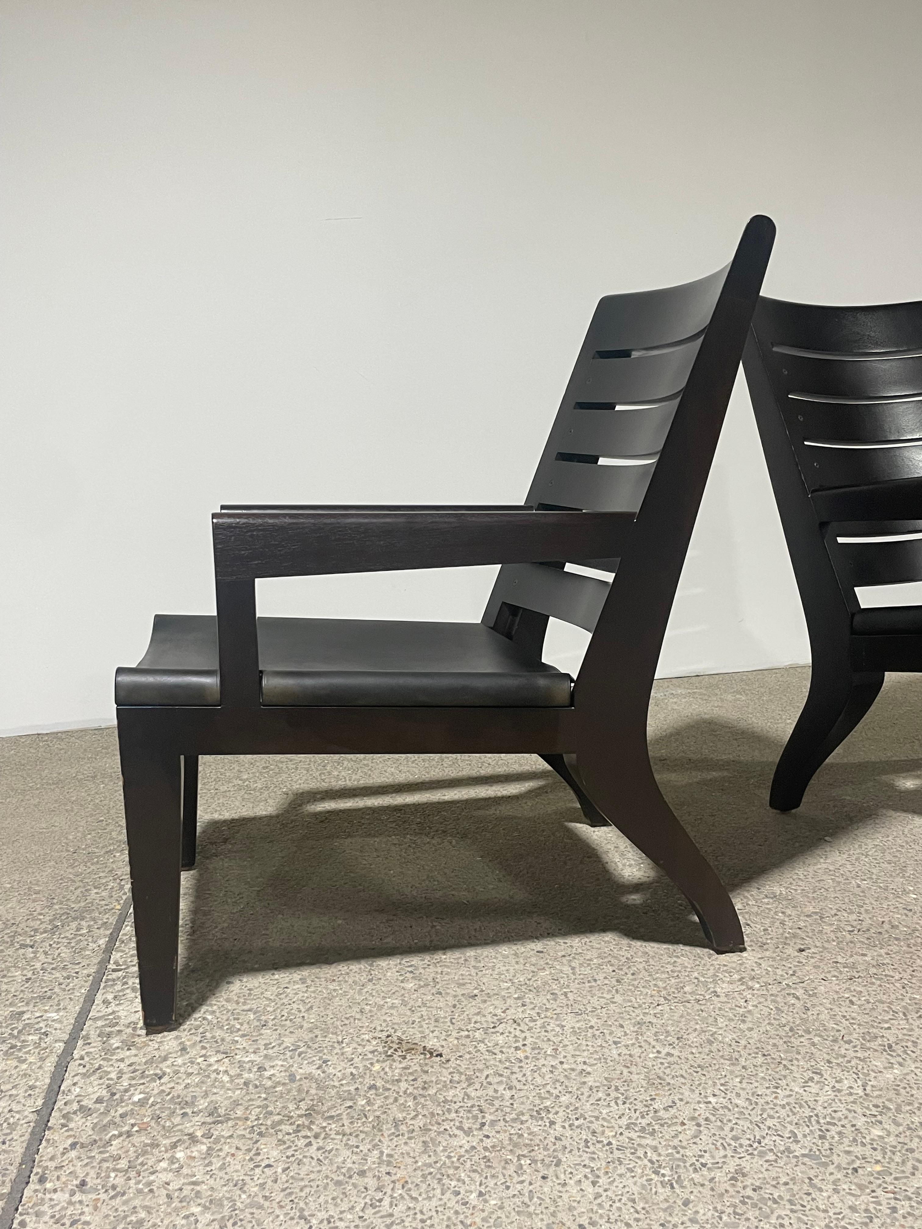 Pair of Christian Liaigre Lounge Chairs In Good Condition In Philadelphia, PA