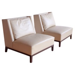 Pair of Christian Liaigre Leather Chairs