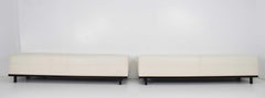 Pair of Christian Liaigre Nankin Benches in White Leather