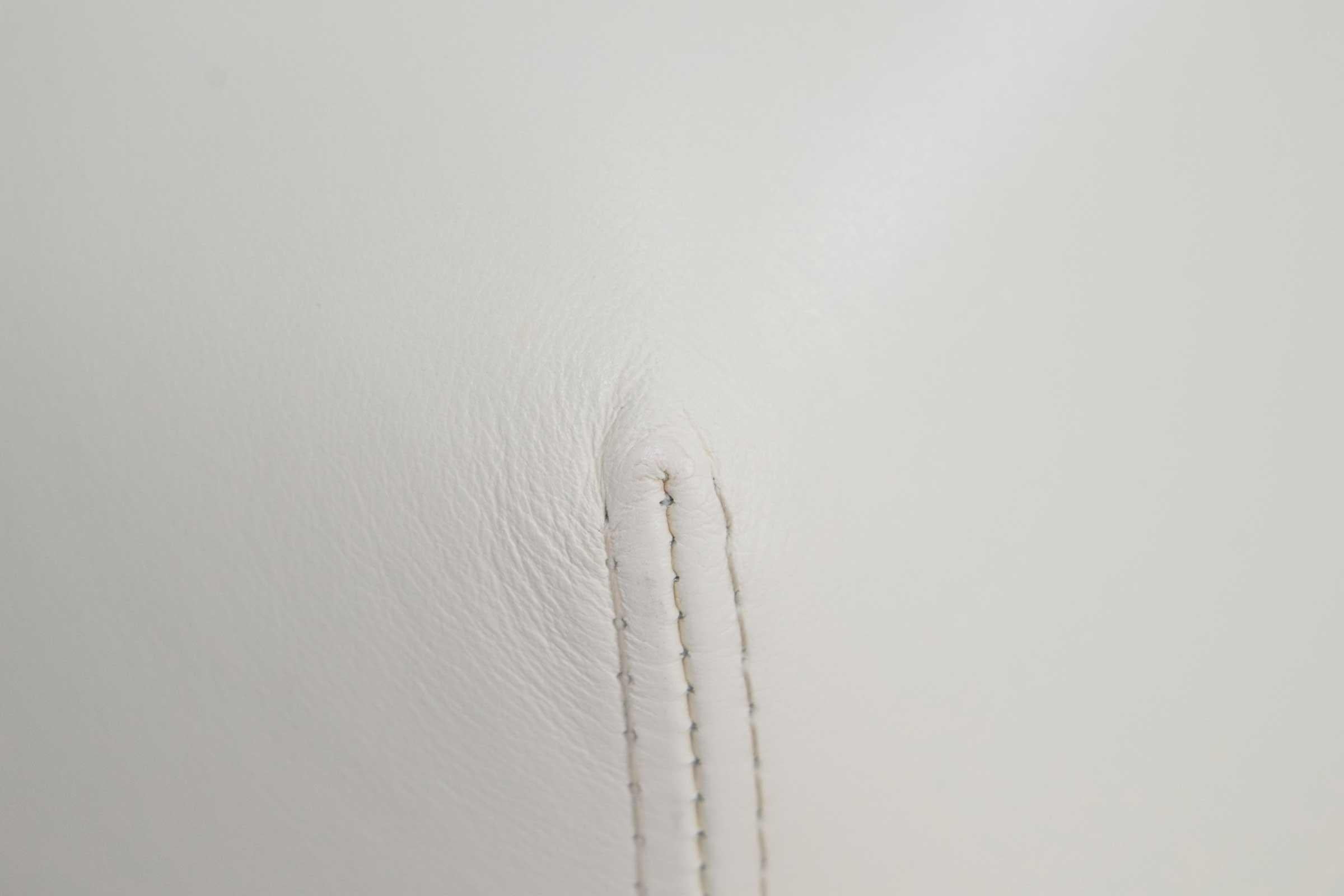 white leather bench