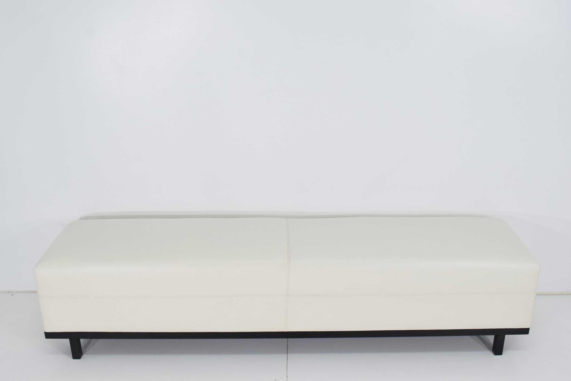 Contemporary Pair of Christian Liaigre Nankin Benches in White Leather