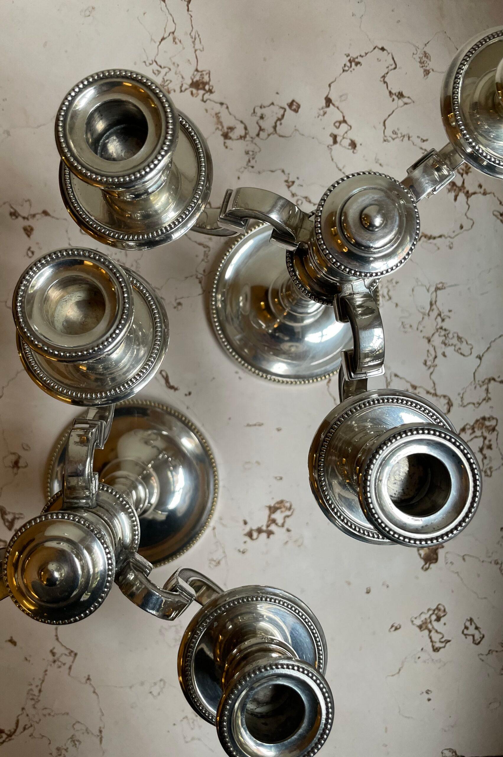 French Pair of Christofle Candlesticks For Sale