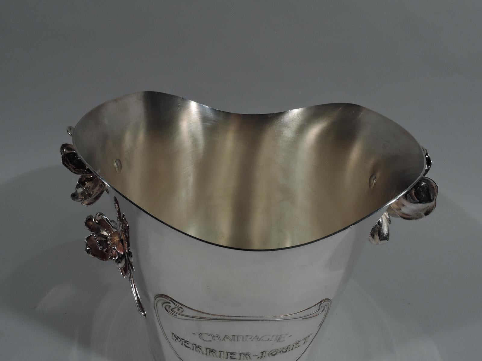 Silver Plate Pair of Christofle French Art Nouveau Champagne Buckets in Boxes