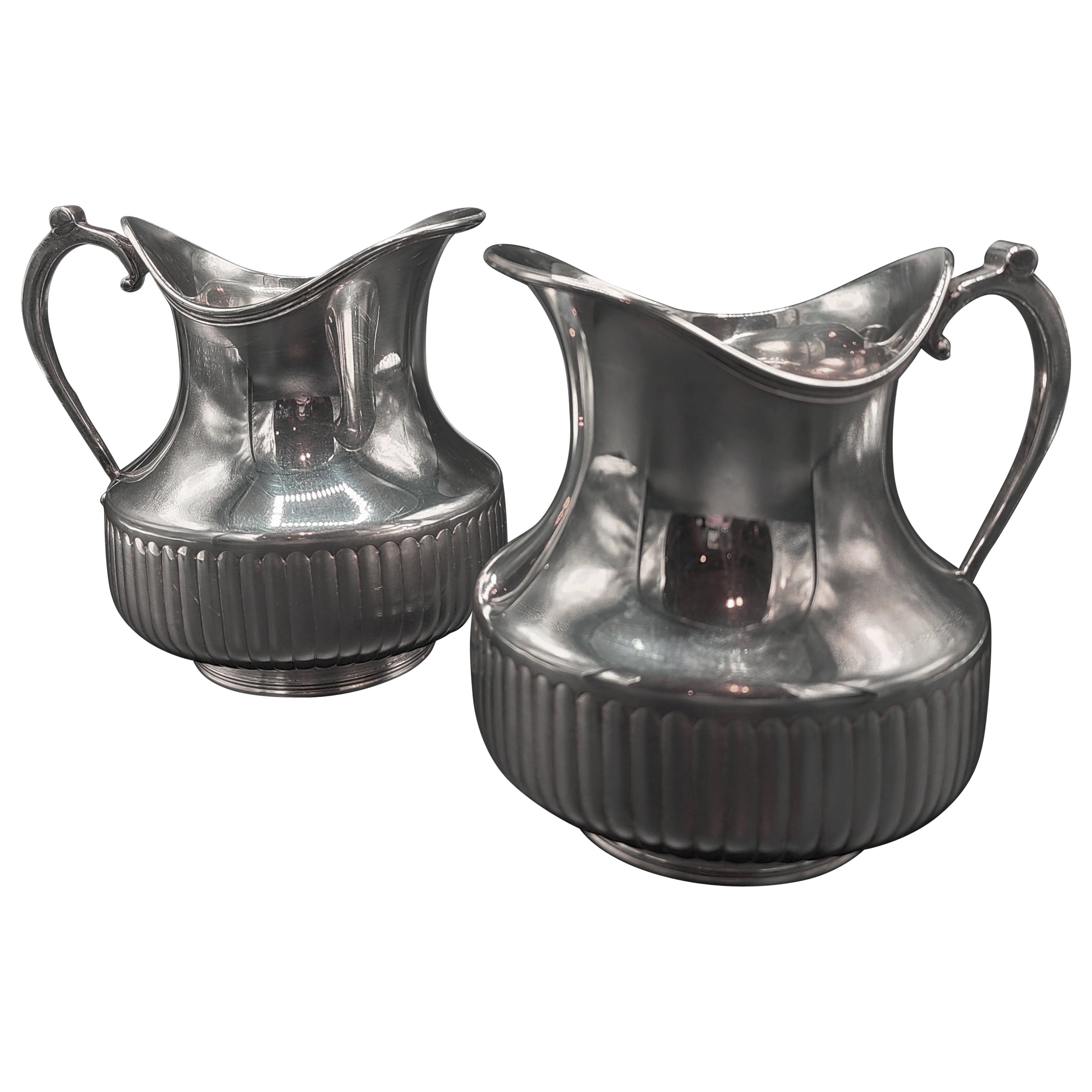 Pair of Christofle Silver Plated Metal Jugs