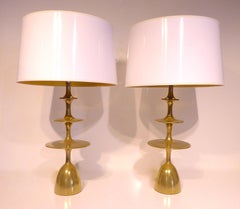 Pair of Christopher Anthony Ltd. "Metro" Table Lamps in Brass Coated Finish