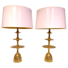 Pair of Christopher Anthony Ltd. "Metro" Table Lamps in Brass Coated Finish