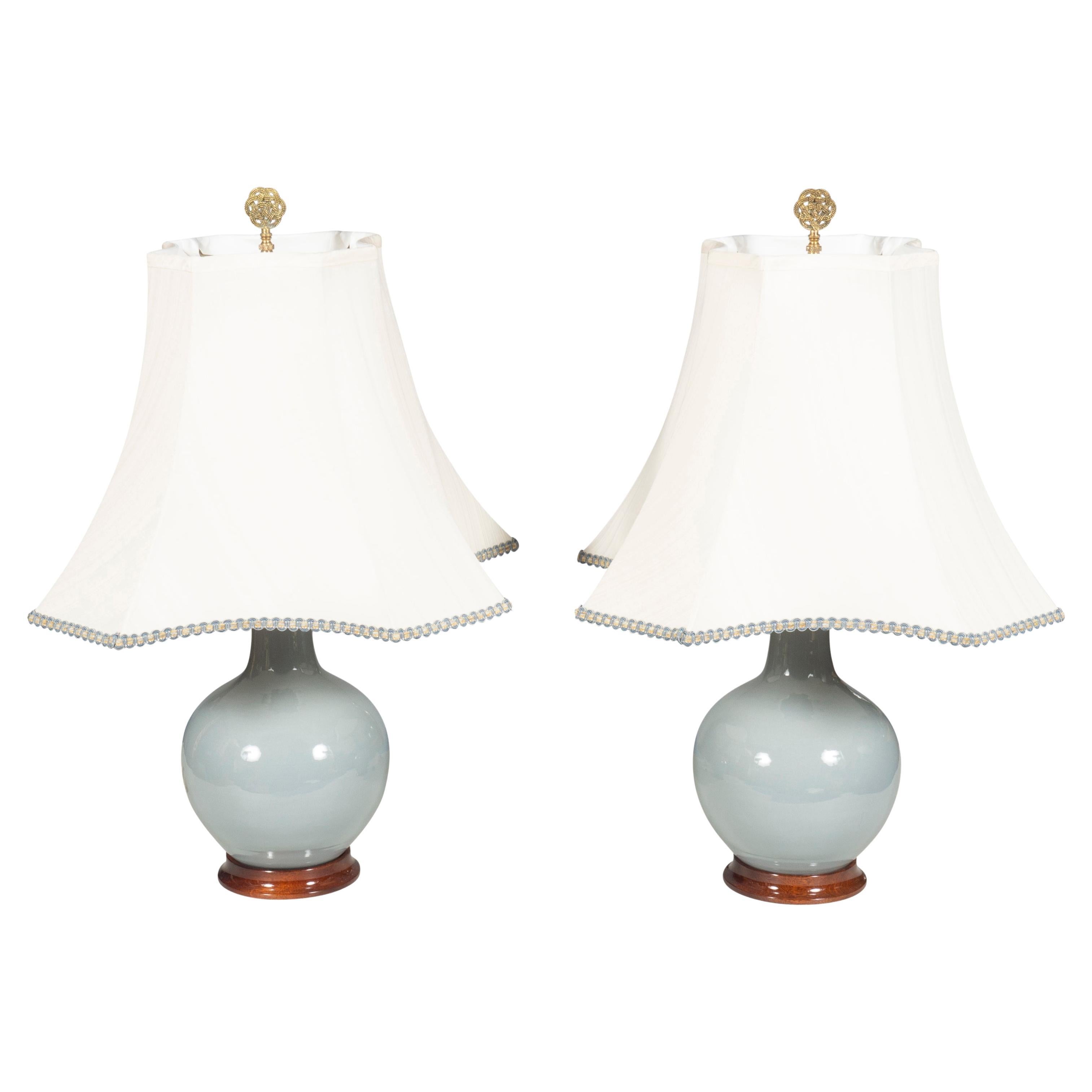 Pair of Christopher Spitzmiller Ceramic Table Lamps For Sale
