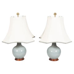 Antique Pair of Christopher Spitzmiller Ceramic Table Lamps