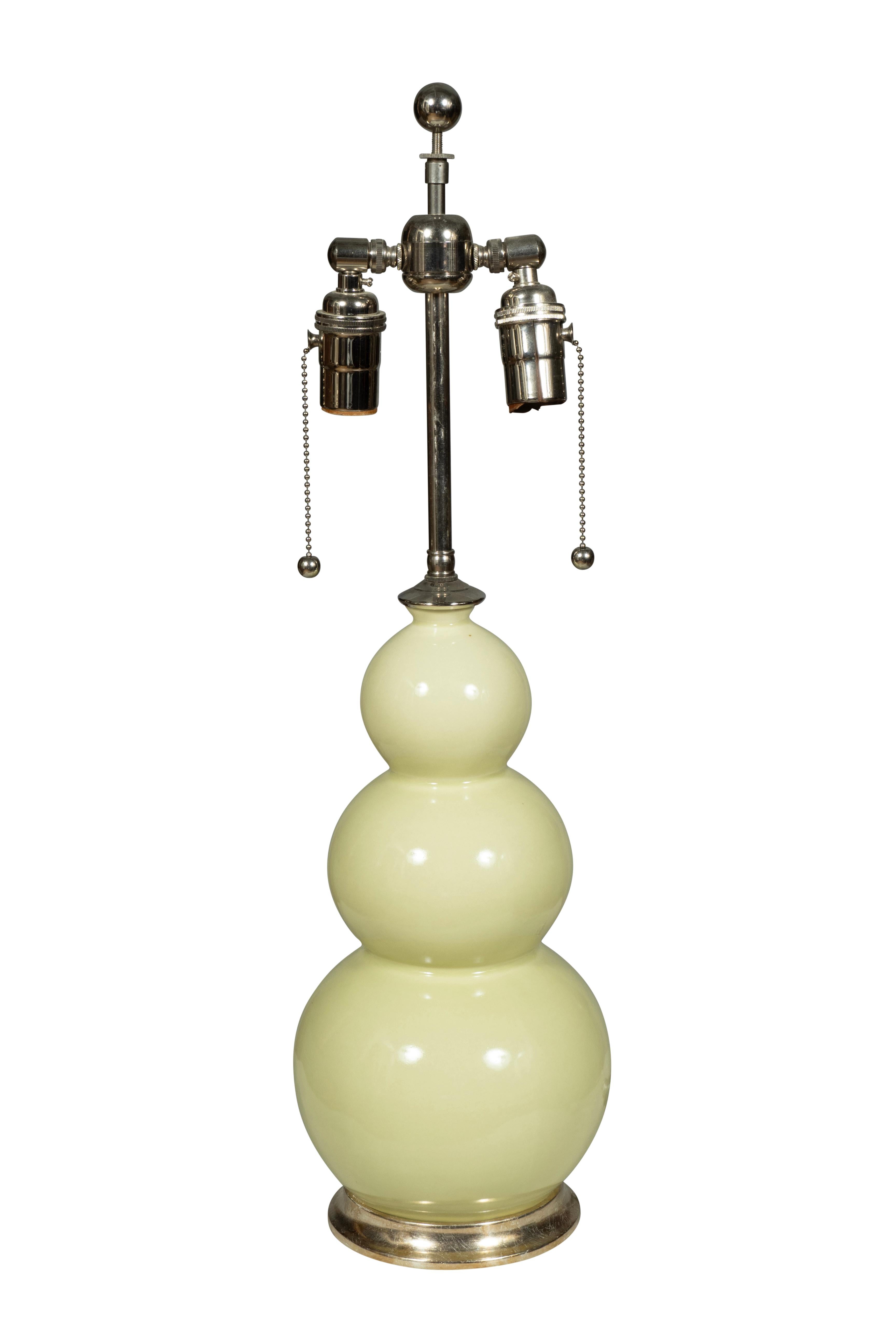 Céramique Paire de lampes de table Christopher Spitzmiller à triple gourde en vente