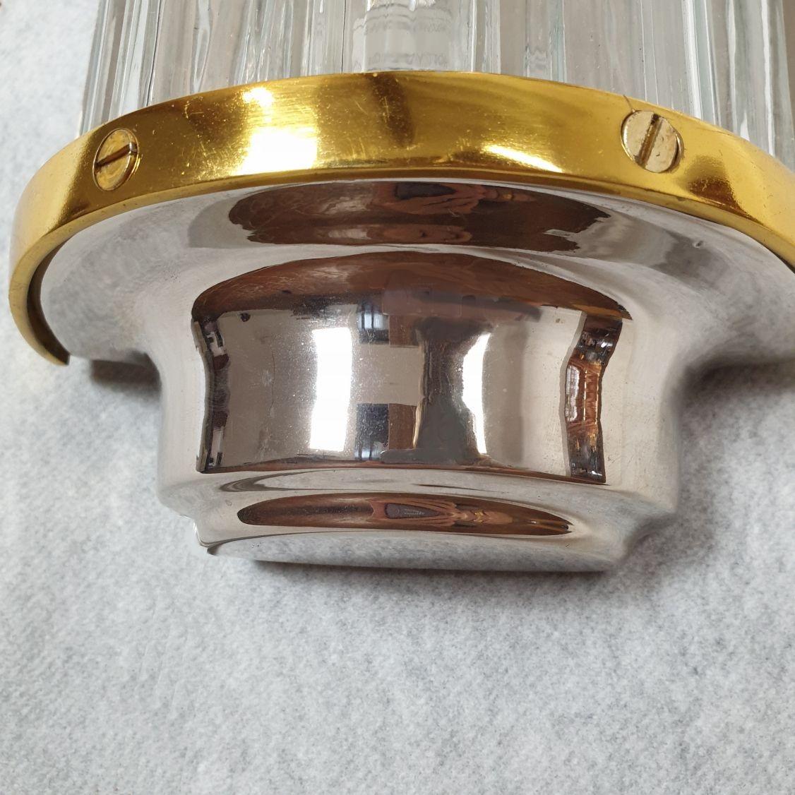 Coppia di appliques di metà secolo in ottone e cromo in vendita 3