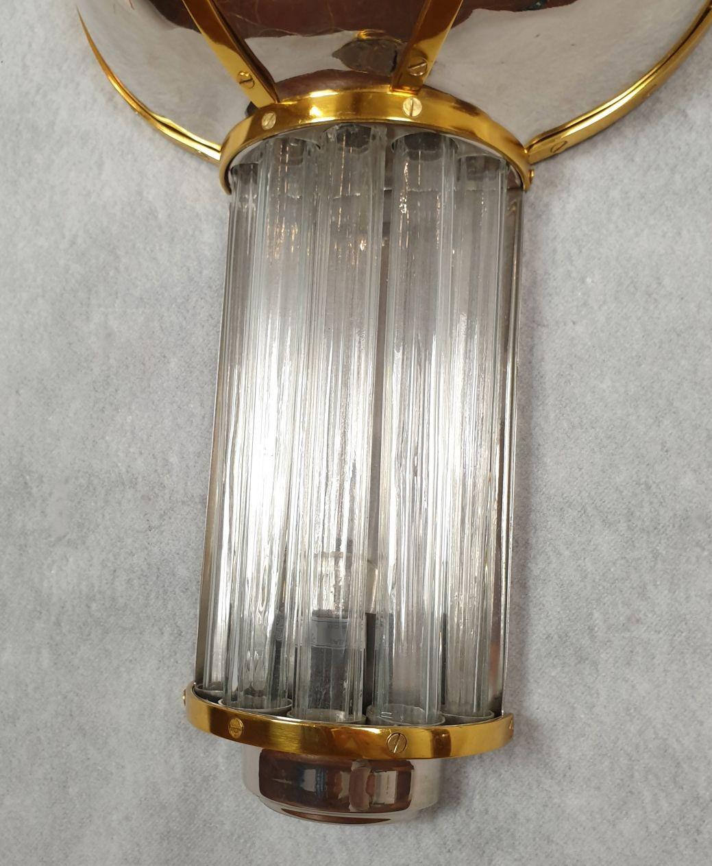 Pair of Chrome and Brass sconces - Set of 10 For Sale 1