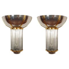 Pair of Chrome and Brass sconces, Perzel style - Set of 12