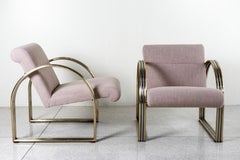 Pair of Chrome and Bronze Armchairs