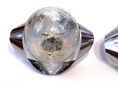 Pair of Chrome and Glass Ball Space Age Sconces, Italy, 1970s