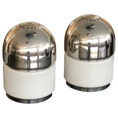 Pair of Chrome and Glass "Salt & Pepper" Table Lamps by Goffredo Reggiani, 1970s