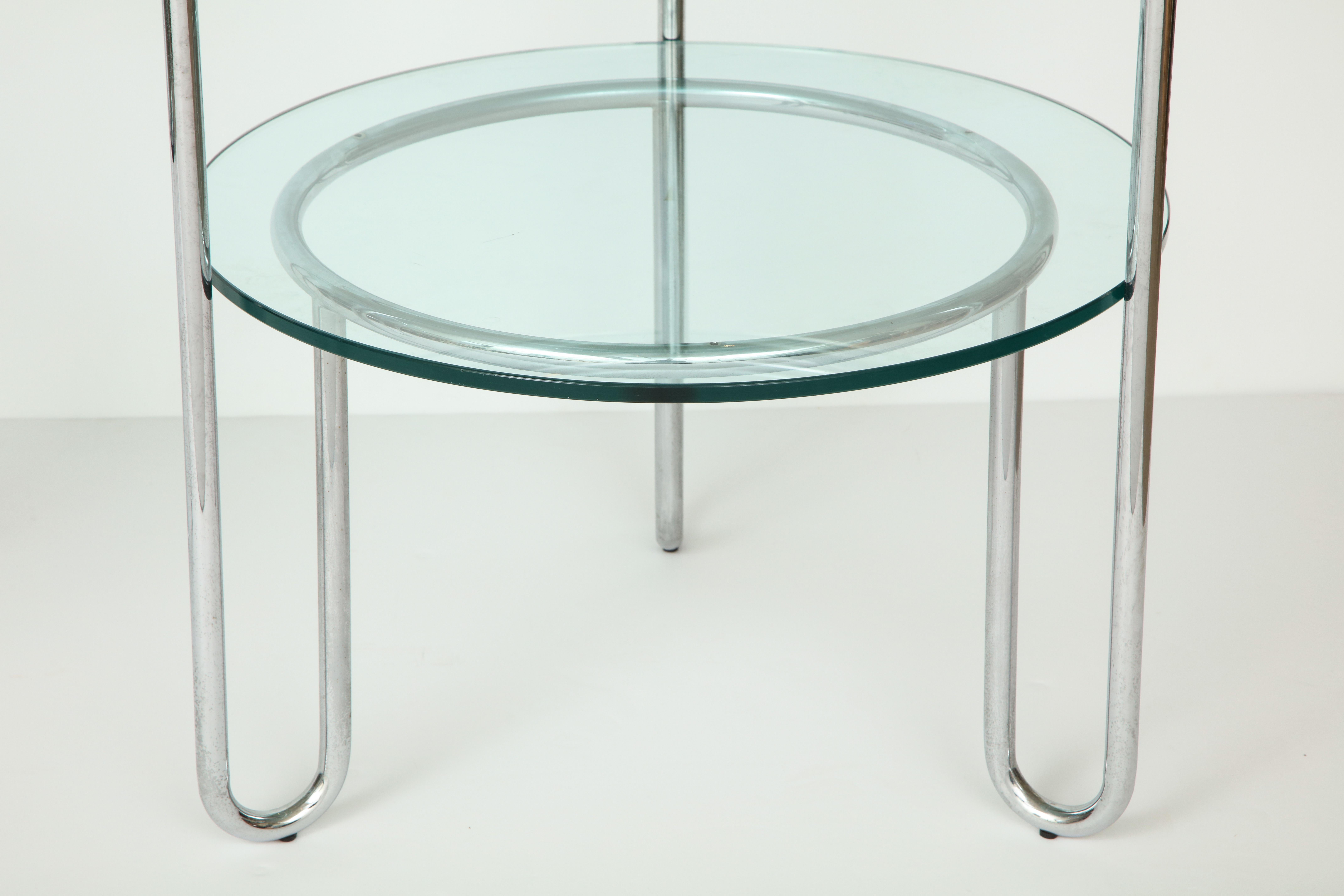 Pair of Chrome and Glass Tables 3