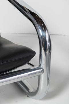 Paar Sessel aus Chrom und Leder von L'Atelier San Paulo