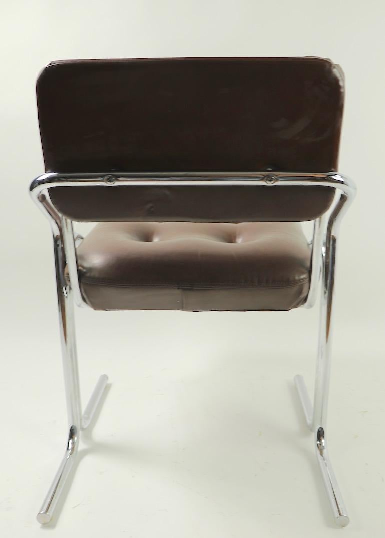 Pair of Chrome and Vinyl Chairs by Jerry Johnson In Good Condition In New York, NY