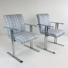 Pair of Chrome Armchairs by Directional