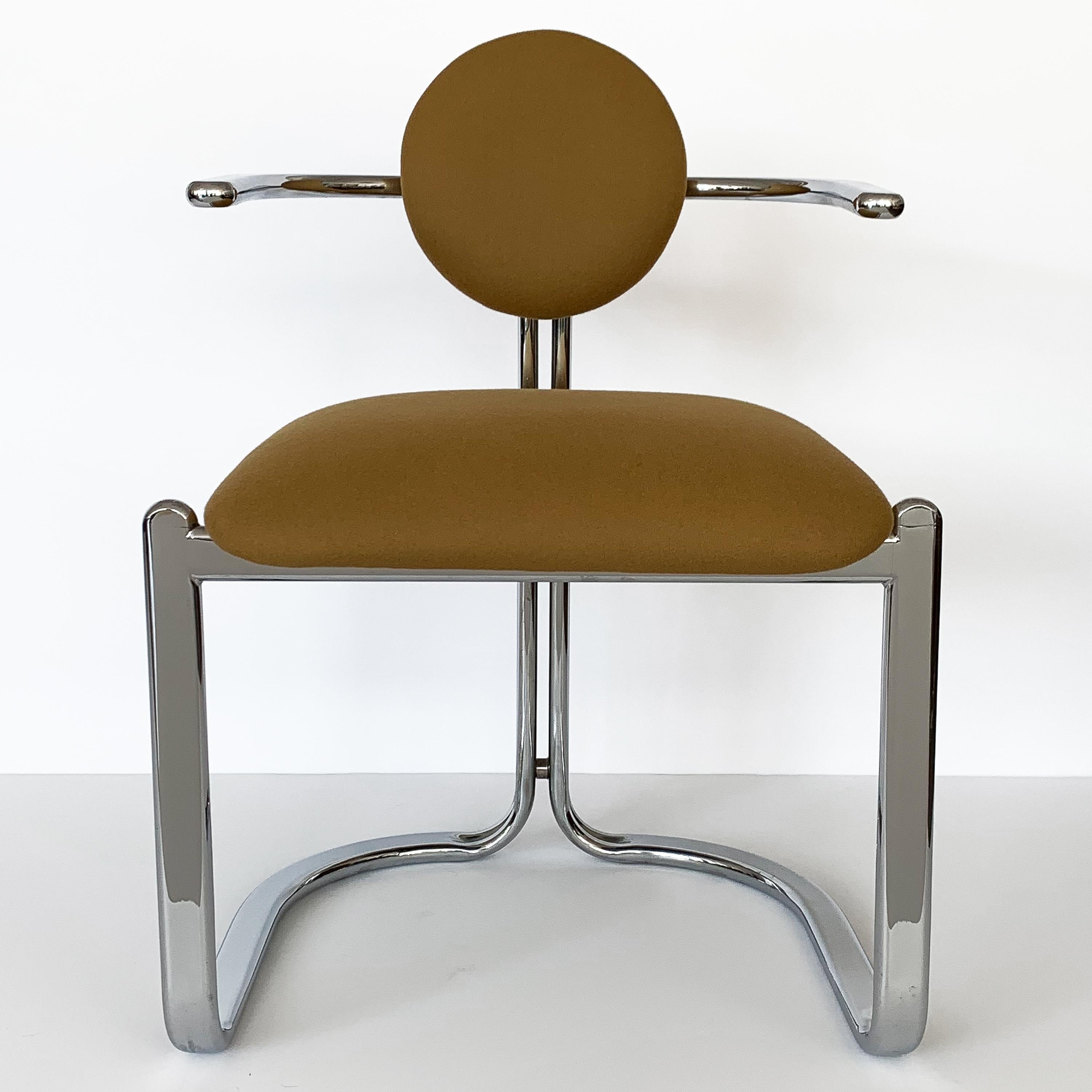 Late 20th Century Pair of Chrome Armchairs by Gastone Rinaldi for Thema Italy