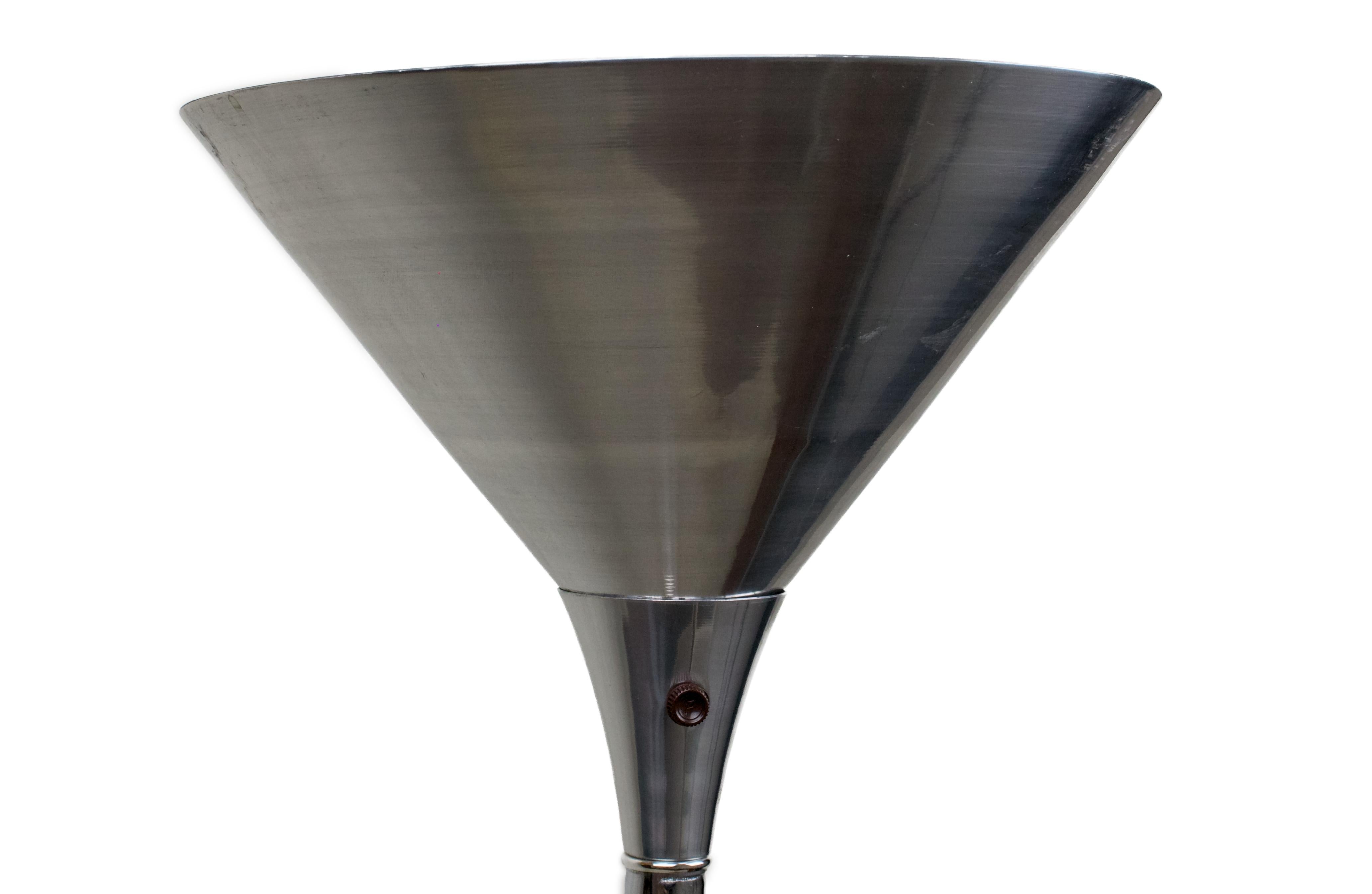Cromo Coppia di lampade da terra cromate, art déco anni '30 in vendita