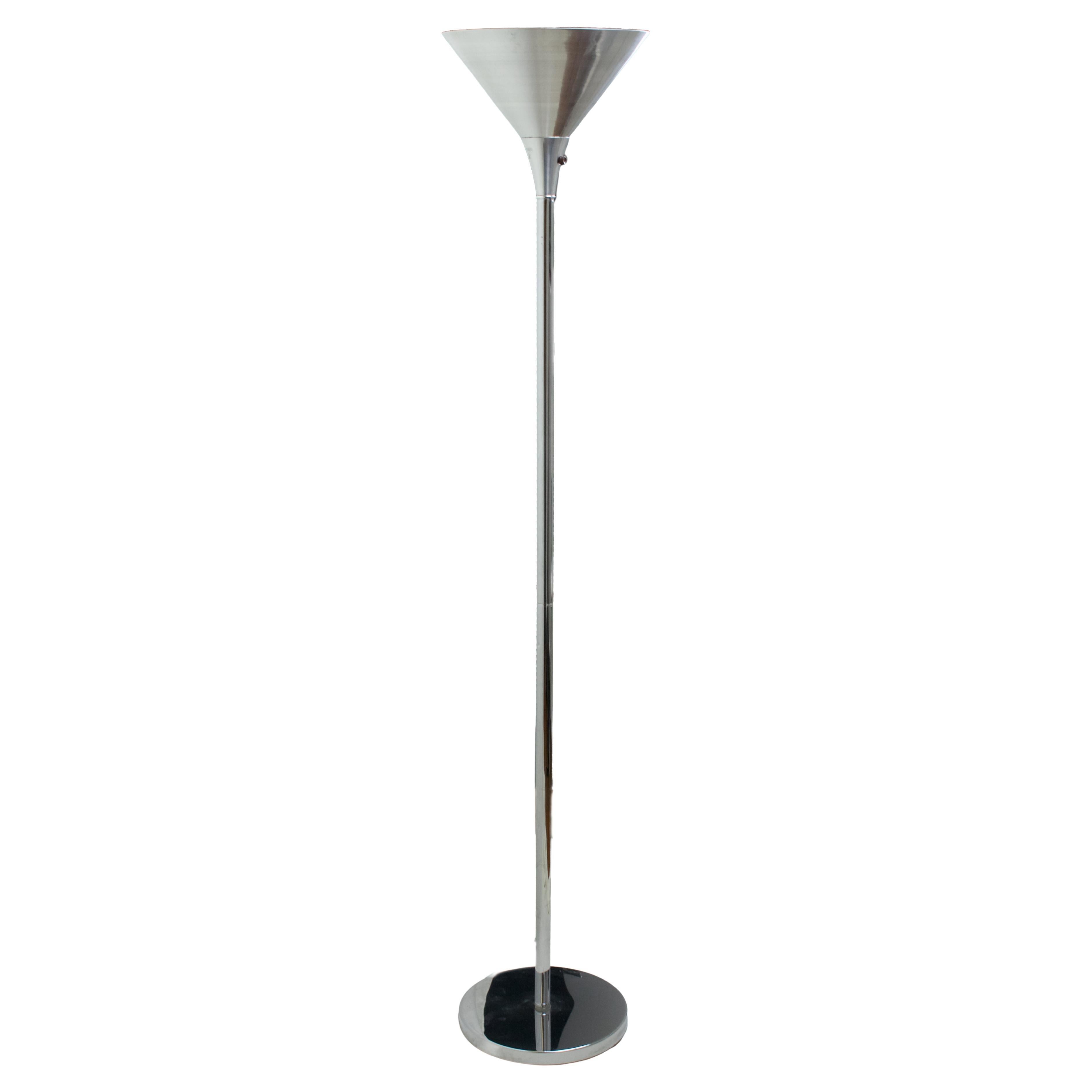 Paire de lampadaires chromés art déco des années 1930