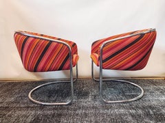 Pair of Chrome Barrel Chairs by Anton Lorenz for Thonet, circa 1970s